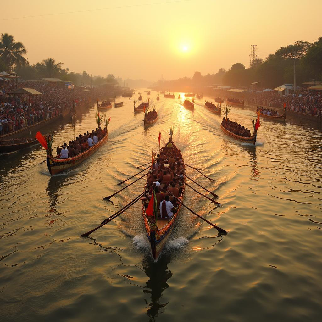 Boat race during Onam festival in Kerala”